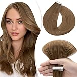Elailite Tape in Hair Extensions Human Hair Real Human Hair 10 Pcs Invisible Thin Type - Seamless Skin Weft Remy Hair Extension (#6 Light Brown, 12 Inch-10g)
