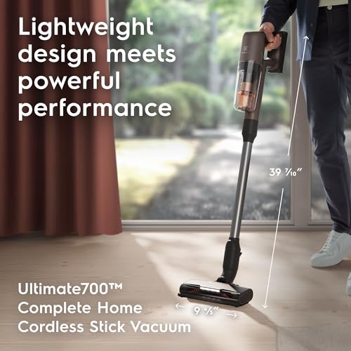 Image of Electrolux Ultimate700 Complete Home Cordless Stick Vacuum with 3 Specialized Nozzles (Multi-Surface, Hard Floor & Pet), 50-Minute Run Time, 4 Power Modes, Walnut Brown