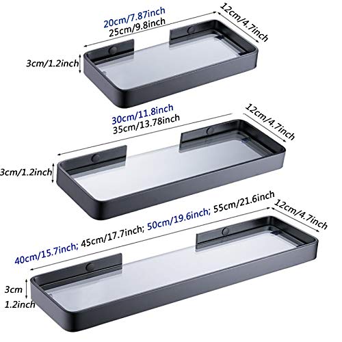 Étagère de rangement en verre clair avec support blanc pour fixer sans encombre