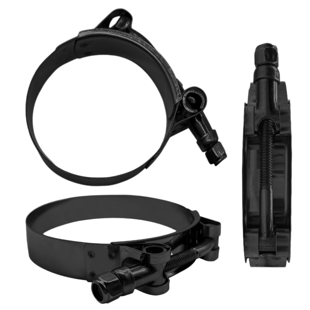 BOTTEN 2 Stück 7,6 cm Edelstahl-T-Bolzen-Schlauchschellen – Klemmbereich 83–91 mm für 3 Schlauch-ID (schwarz) – langlebige und zuverlässige Schlauchschellen für sichere Verbindungen