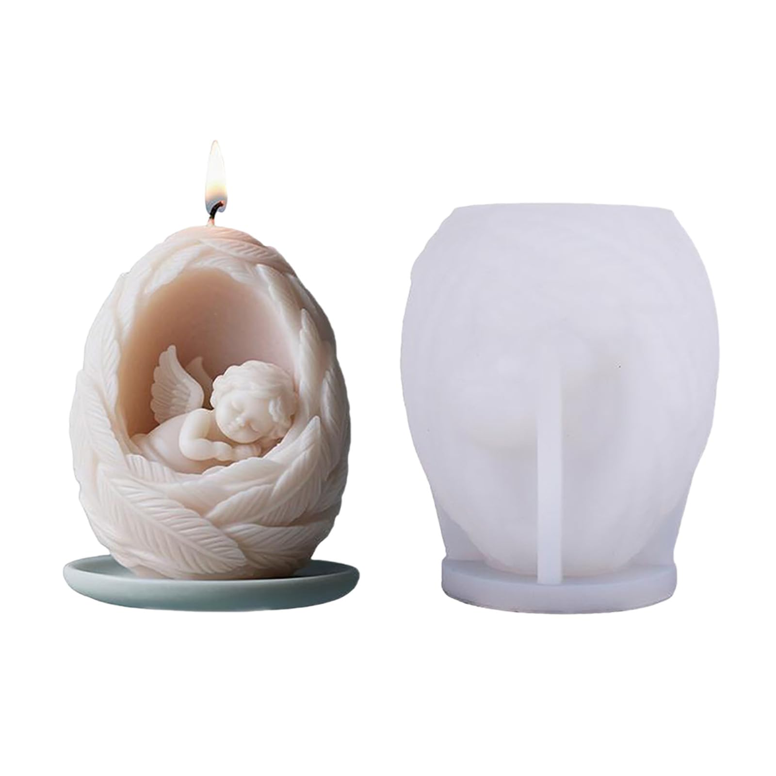 hogtnd Reusable Silicone Mould for Sleeping Angel Candle Decorations and Art with Easy Use, Food Grade Silicone