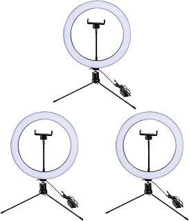 Mobestech Live Broadcast Light Tripod Ring Light Tripod Ring 3 PCS 26cm LED Selfie Live Broadcast Selfie Ring Ring with Phone Selfie Light Selfie Light