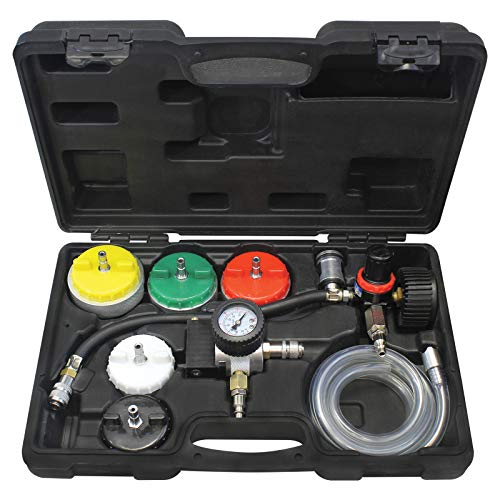 Mastercool 43306 Heavy?Duty Cooling System Pressure Test & Refill Kit – Shop?Air Leak Tester and Vacuum Fill Tool with Vacuum Attachments & Heavy?Duty Adapters – U.S. Quality and Support