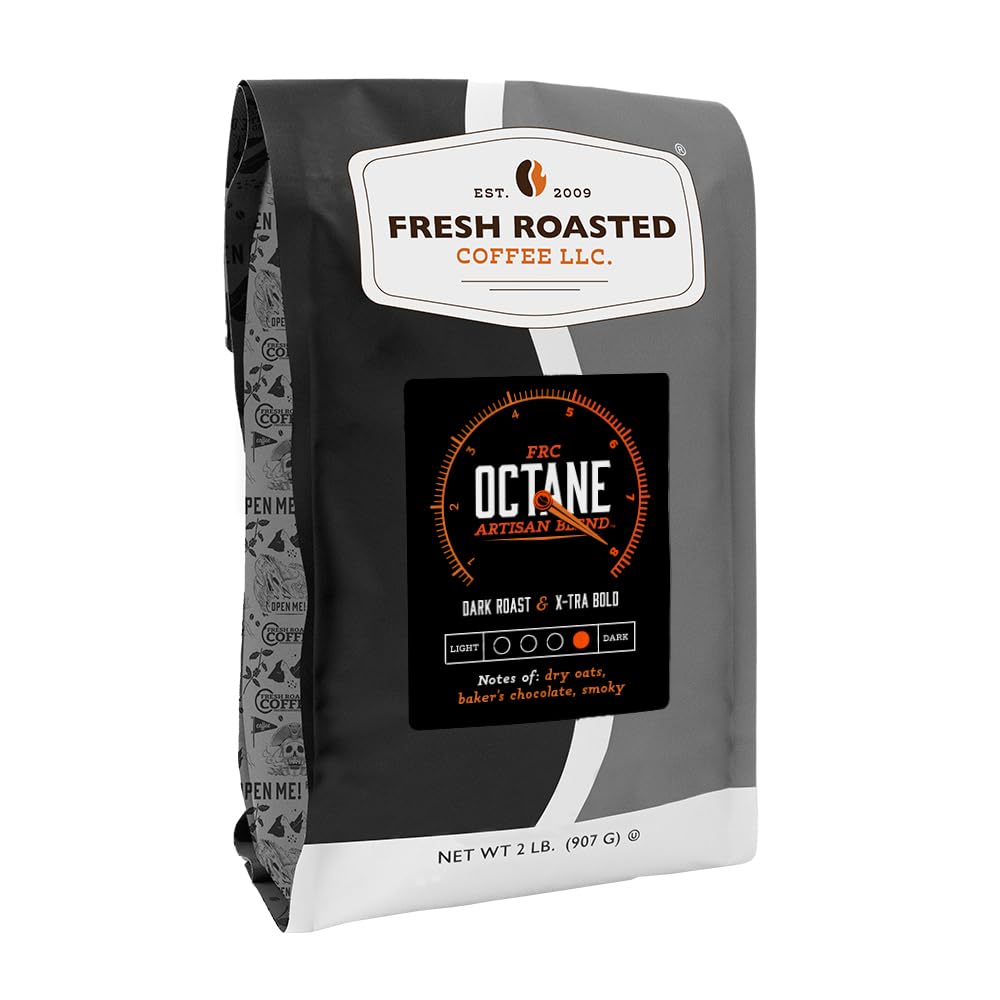 Fresh Roasted Coffee, Octane, 2 lb (32 oz), Dark Roast, Kosher, Whole Bean