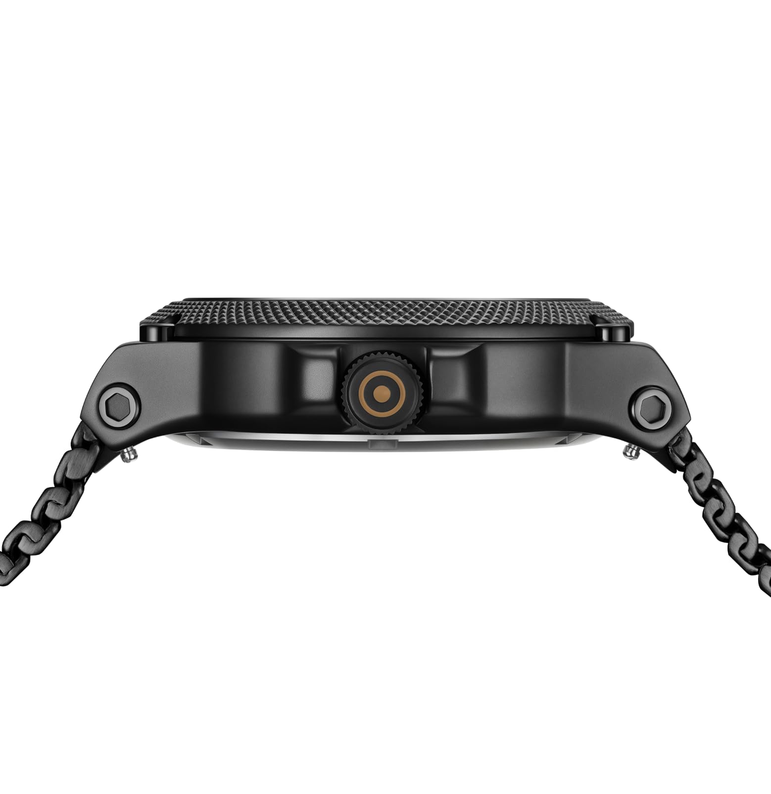 GLOCK Reloj de cuarzo para hombre | Caja de 43 mm | Reloj de pulsera con caja de acero inoxidable negro | Esfera con textura de arena | Correa de malla negra | 10ATM | GW-43-5-24