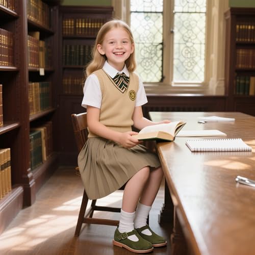 Image of Kiderence Toddler Girl Mary Jane School Uniform Dress Shoes Oxford Flats | Wide Toe Box Great Comfort for Student Shoe and Flower Girl Shoe for Wedding, Parties, Church