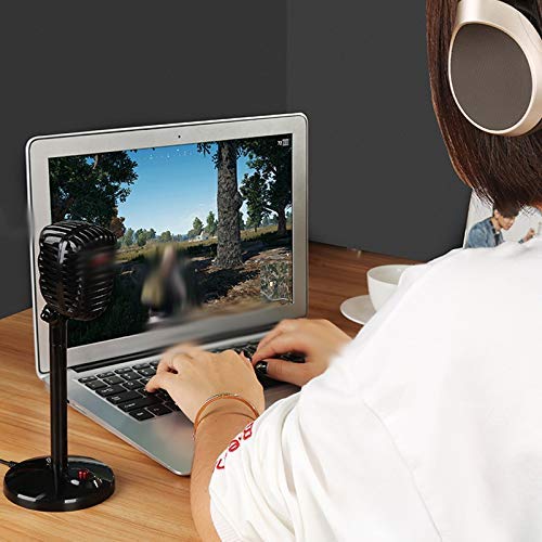 QZH Karaoke-Mikrofon Wired Studio HD-Kondensator mit Rauschunterdrückung, USB-3,5-mm-Mikrofon für Computer… – Bild 5