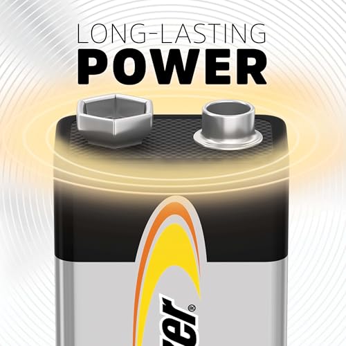 Image of Energizer Alkaline Power 9V Batteries (8 Pack), Long-Lasting | Smoke detector battery for radios, clocks, handheld meters; lasts up to 5 years in storage