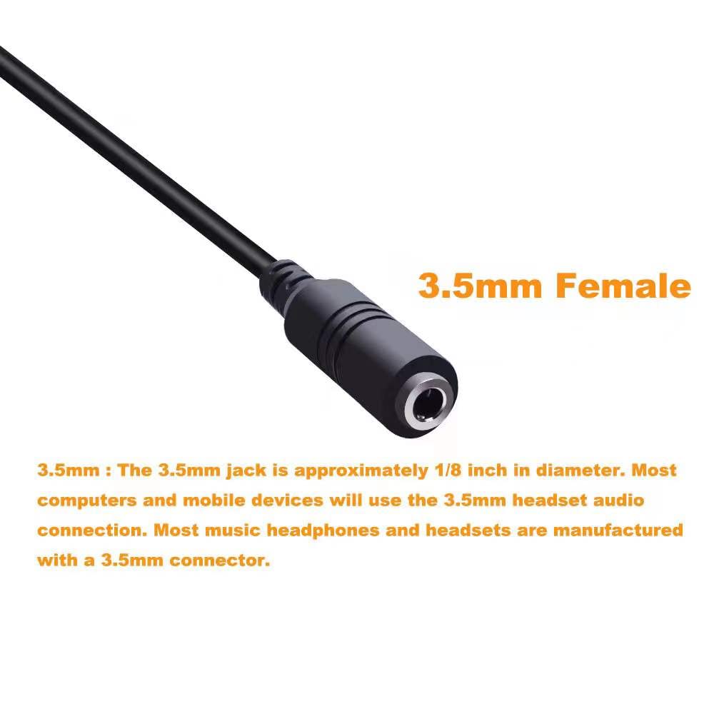 Convertitore adattatore per cuffie standard femmina RJ9 a spina da 3,5 mm per telefono e amplificatore Plantronicss: M10 M12 M22 e MX10 Vista adattatori modulari (confezione da 1)