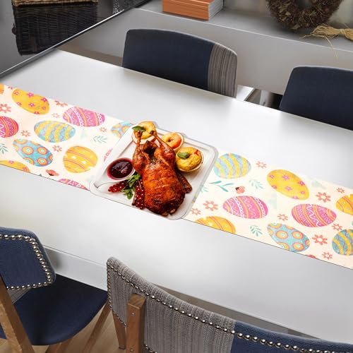 Happy-Easter-Egg-Table-Runner-Easter-Spring-Decorations-for-Table-Indoor-Home-Party-Decor-72-Inchs-Long Happy Easter Egg Table Runner Easter Spring Decorations for Table Indoor Home Party Decor 72 Inchs Long
