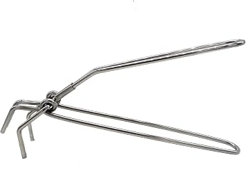 Royal Sapphire Stainless Steel Tong Stainless Steel Pakkad Wire Tong Kitchen Tong Tongs Food Serving Tong Stainless Steel Gripper Kitchen Pincers - Sandasi - Sansi - 10 inch, Silver