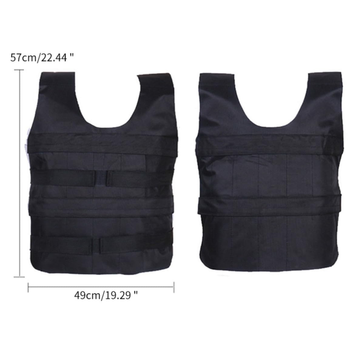 Gilet da Allenamento Pesi Nero Regolabile per Jogging