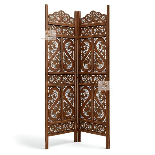 Image of Partition for Living Room,Divider,Partition Wall Room Divider Screen Separator, Wall Panel Divider for Hall | Bedroom |Office | Puja Room | Restaurant S Design (2 Panel Antique)