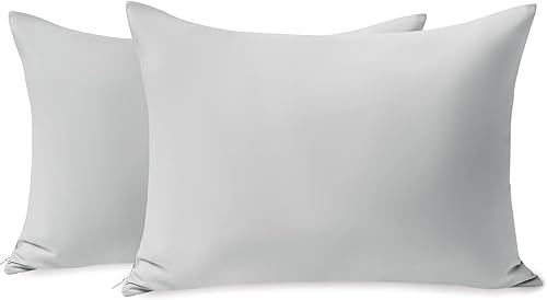 Miniatura 25 de TILLYOU Paquete de 2 fundas de almohada para niños pequeños con cremallera, de microfibra suave y sedosa de 13 x 18 pulgadas, fundas de almohada