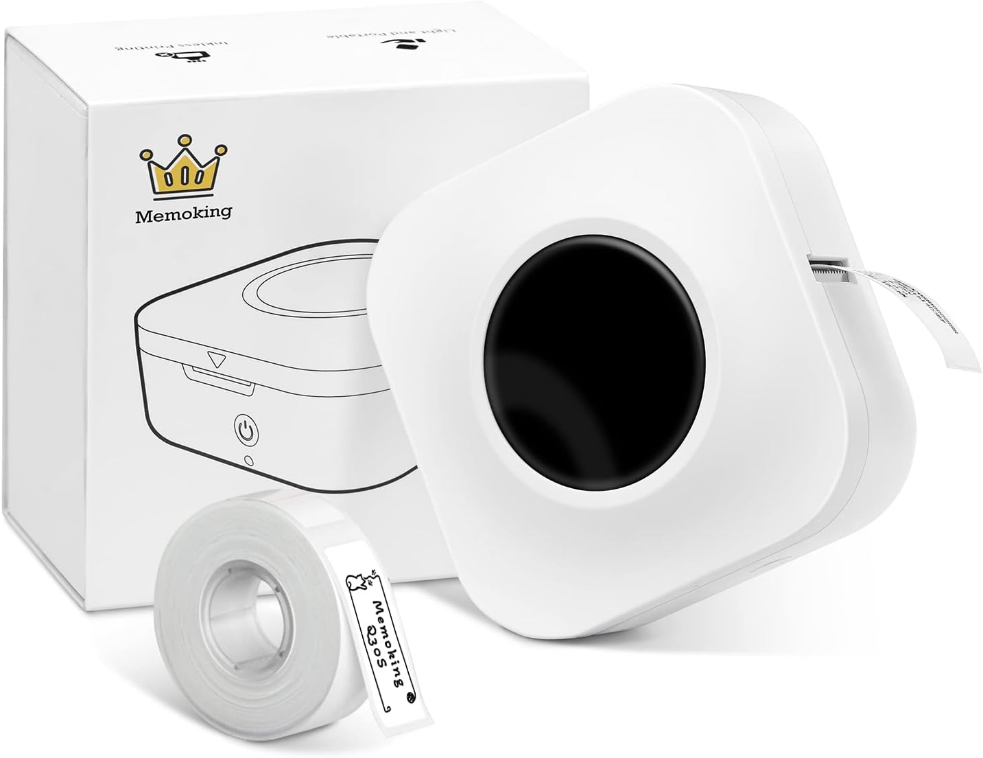 Label Makers - Portable Bluetooth Label Maker Machine with Tape, Upgraded Q30S Mini Label Maker Bluetooth Compatible with Phone&Pad, Easy to Use Home Office Organization -White