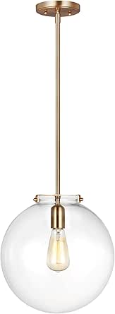 Sea Gull Lighting Kate-1 Light Sphere Pendant-12 Inch Wide by 14.38 Inch high-Satin Brass Finish-Incandescent Lamping Type -Traditional
