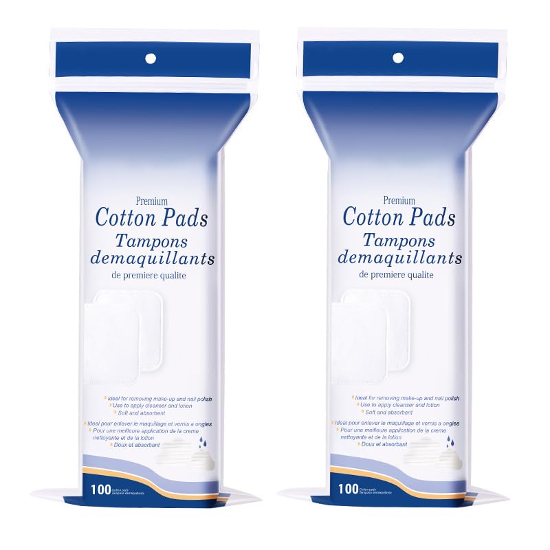 200Ps Natural Square Cotton Pads Biodegradable Pads Makeup Remover Pads Makeup Without Leaving Fibres on Your Skin Refreshing Results for Sensitive Skin Personal Care Baby Care & Daily Cosmetics