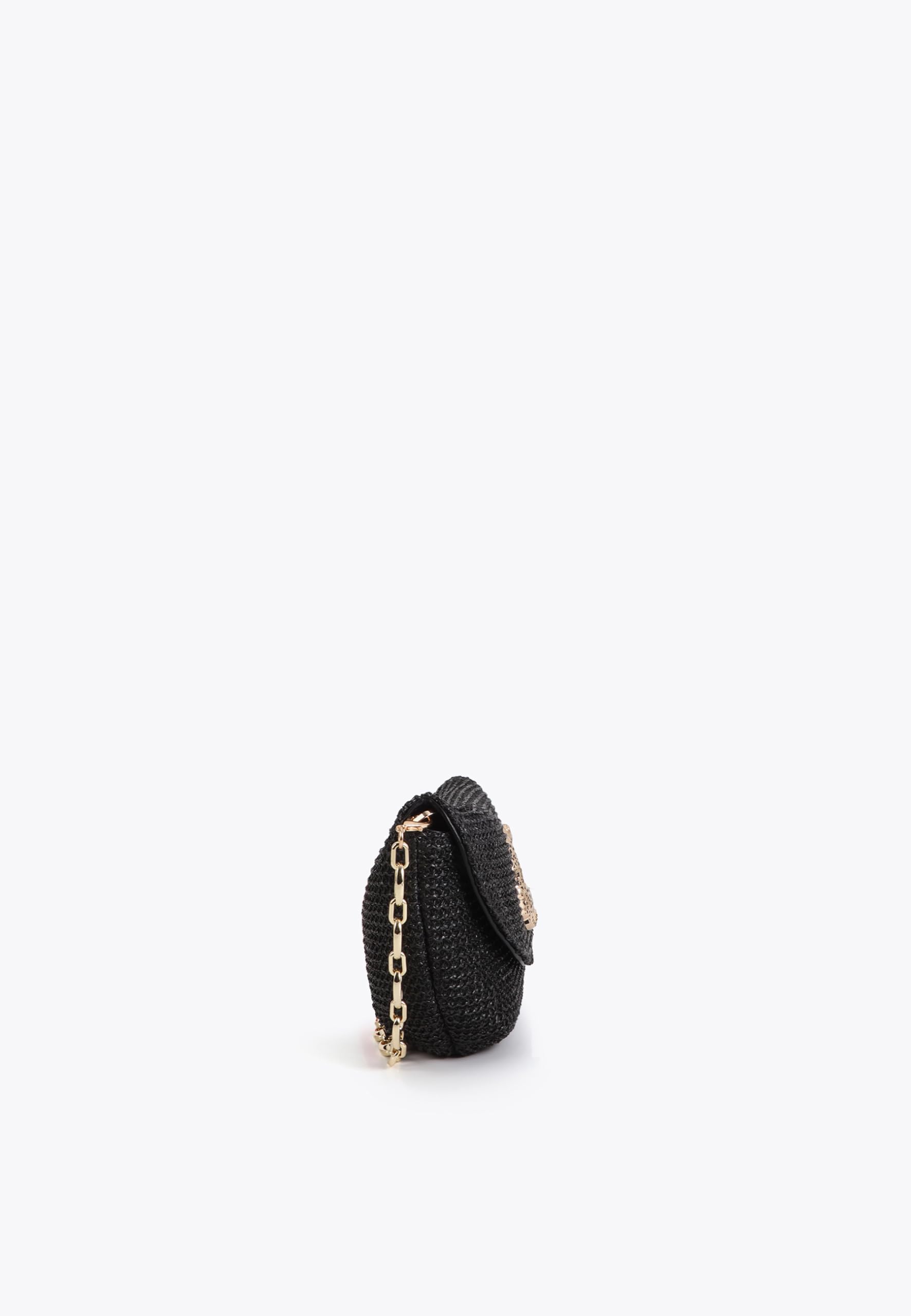 LOLA CASADEMUNT Bolso evento efecto rafia logo leopardo