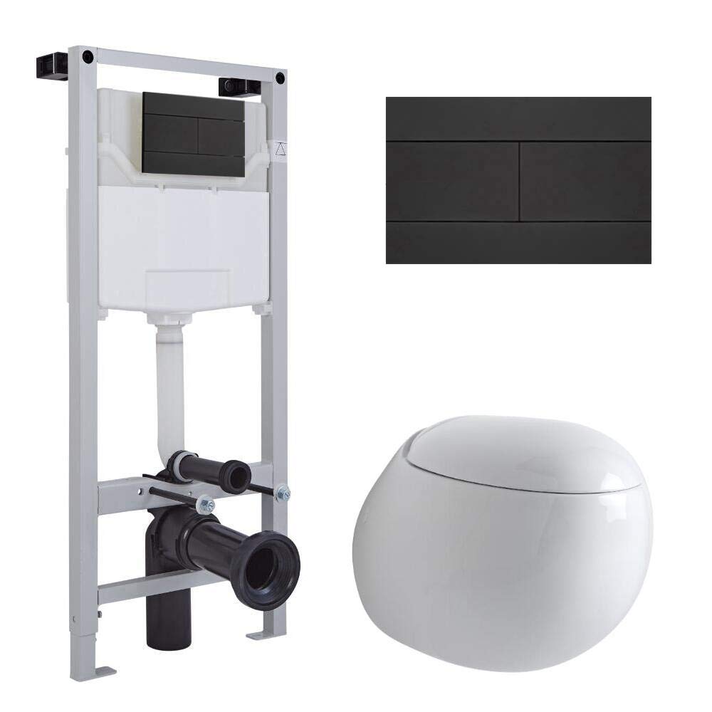 Buy MilanoMellor Modern White Ceramic Wall Hung Round Toilet WC with