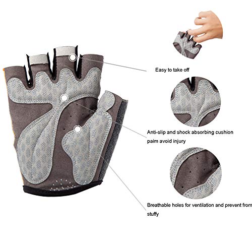 Vebe Women's Biking Cycling Gloves Non-Slip Shockproof Short Finger Gloves Outdoor Riding Mountain Bike Gloves… (Purple, Xl) #TOP2