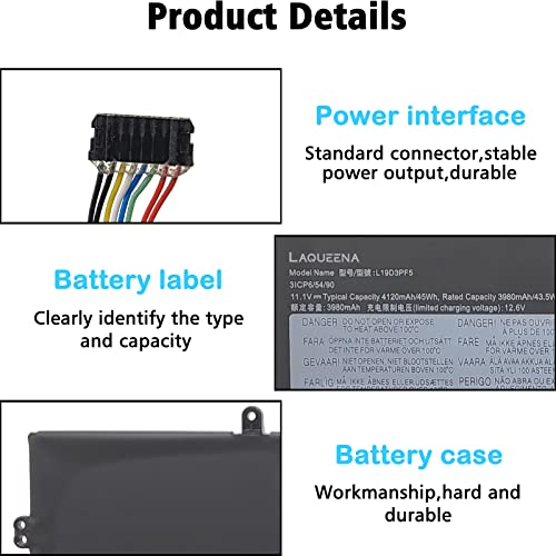 Laqueena-L19D3PF5-Laptop-Battery-Compatible-with-Lenovo-IdeaPad-3-14ADA05-3-14ARE05-3-14IIL05-3-14IML05-3-15ARE05-3-15IIL05-3-15IML05-Series-L19L3PF5-L19C3PF7-5B10X02607-5B10X02599-SB10X02596
