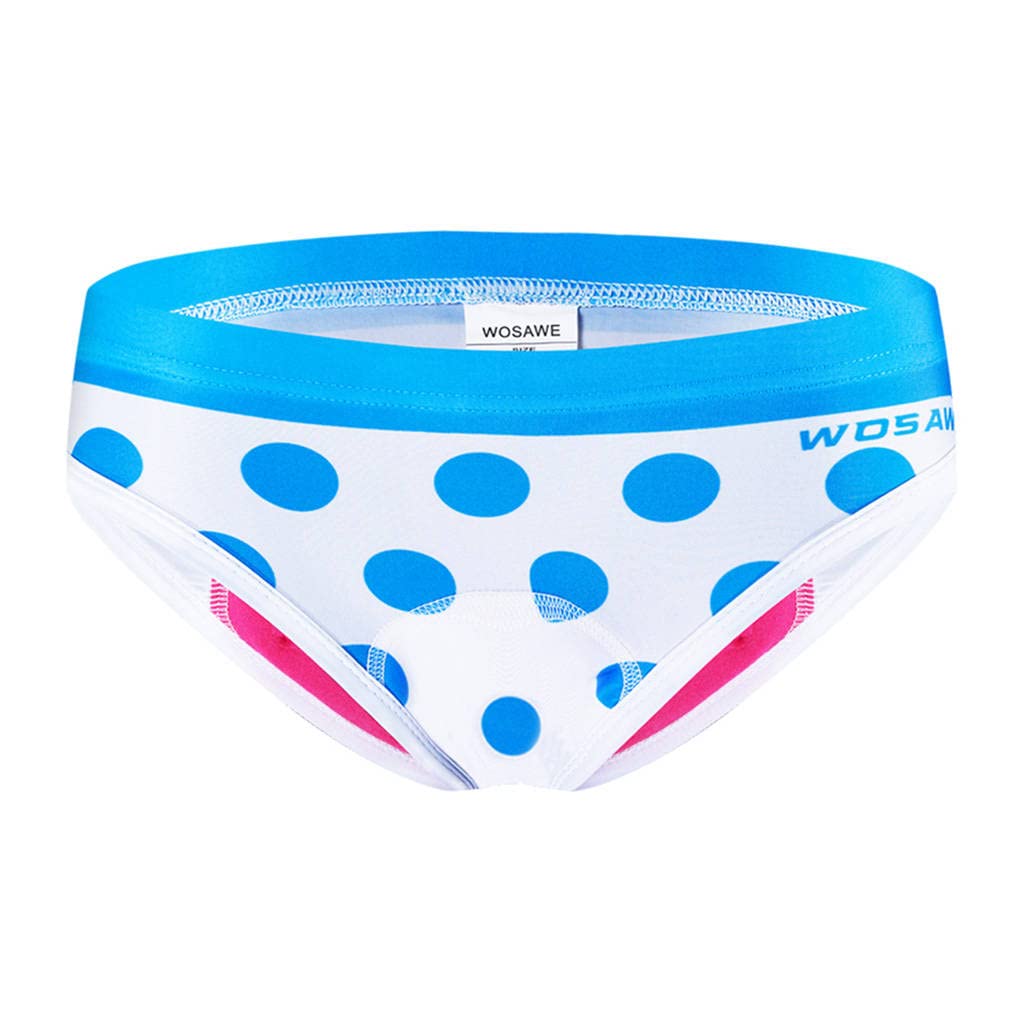 Cuissard de Vélo pour Femme Culotte de Gel Rembourré En Gel Gelé pour - Blanc + bleu, L
