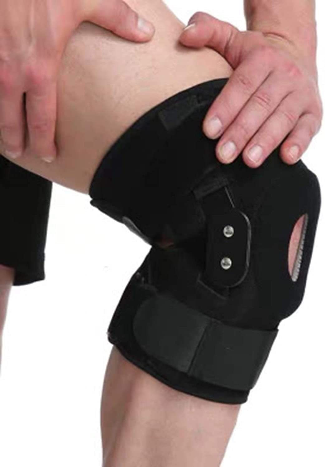 NGDFGR Hinged Knee Brace For Meniscus Tear Aluminium Adjustable Hinged Knee Orthosis Brace Support Ligament Sport Injury Orthopedic Splint Knee Pads Outdoor Knee Splint Support