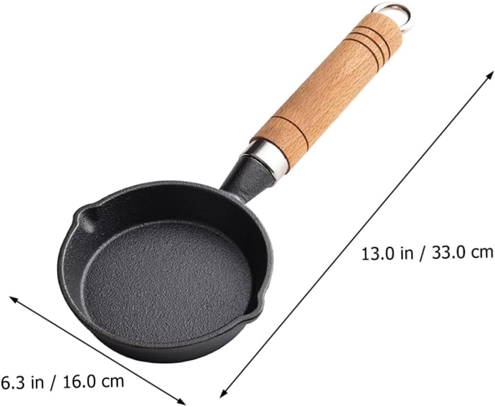 Cabilock Nonstick Mini Frying Pan Cast Iron Egg Cooking Skillet with Safe Scald Handle for Omelets Pancakes Steaks and Desserts Compact Kitchen Pan for Healthy Breakfast