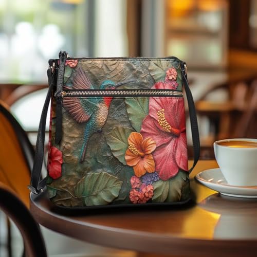 Crossbody Bag for Women, Casual Leather Shoulder Purse Crossbody,Zipper Pockets Hobo Handbag for Travel3