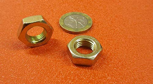 Grade 8 Zinc Yellow Chromate Plated Hex Nuts 7/16"-20 Thread x 11/16" W x 1/4" H 25 Pcs