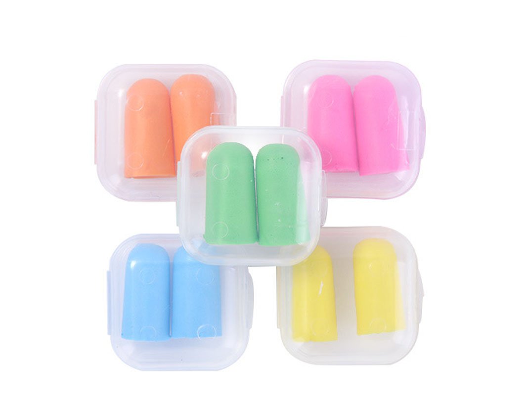 mollensiuer 10 Pairs Assorted Color Soft Ear Plugs Protection Foam Earplug Noise Reduction with Plastic Storage Case for Sleeping, Hearing Protection, Studying, Working-picture-28