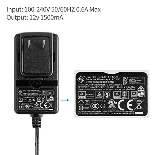 Feelworld Dc 12V 1.5A Switching Power Supply Home Power Adapter For 100V - 240V Ac 50/60Hz For Feelworld F570 T7 T756 Fw759 Fw759P Fw760 Fw789 G70 Etc (Black) #TOP4