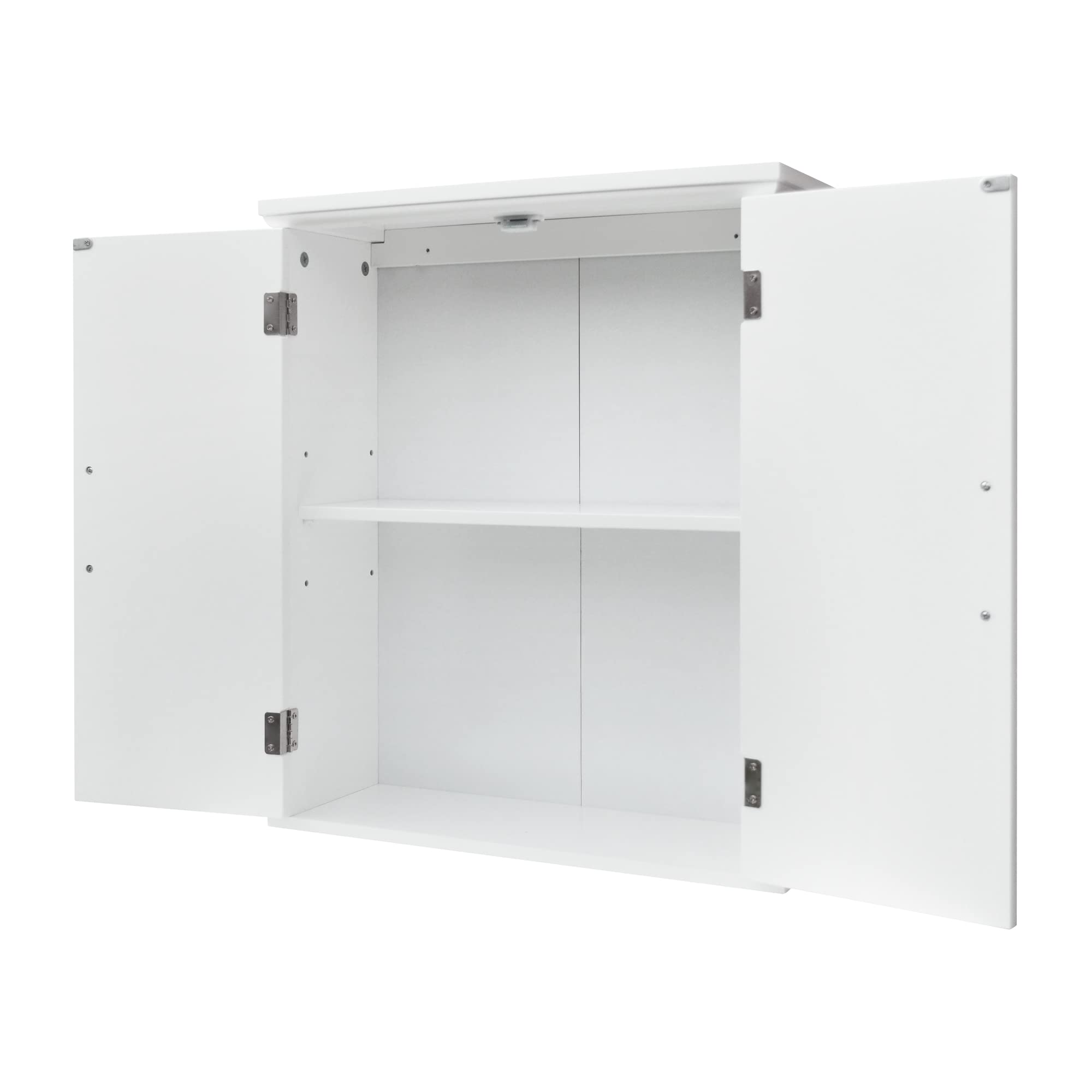 Teamson Home Elegante botiquín de Pared de baño de Madera de Moda para el hogar con estantes Ajustables Blanco EHF-F0007