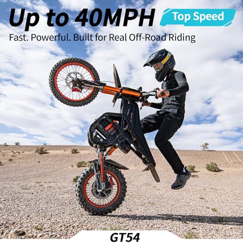 Image of Bootime 3000W GT54 PRO / GT54 Electric Dirt Bike for Adults Teens - 50 /37 MPH High-Speed, 14 inch Fat Tires & Dual Removable Battery(60V /48V) | All-Terrain Off-Road eBike for Snow, Sand