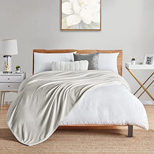 Walensee Fleece Blanket Plush Throw Fuzzy Lightweight (Twin Size 60X80 Silver Grey) Super Soft Microfiber Flannel Blankets For Couch, Bed, Sofa Ultra Luxurious Warm And Cozy For All Seasons #TOP5