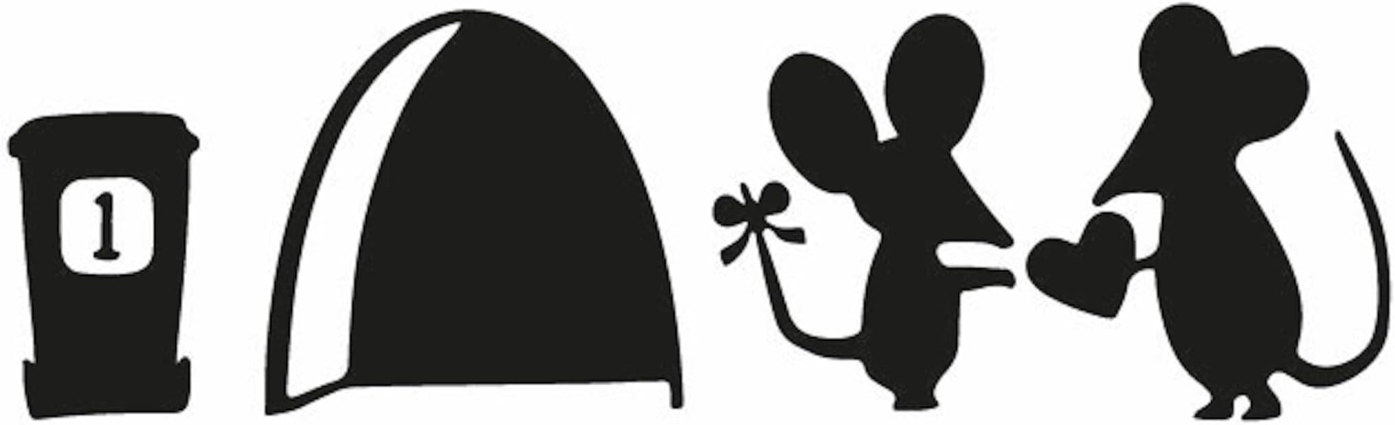 Mouse Love Heart Wall Art Sticker | Mice Cute Vinyl Decal | Funny Mouse Hole in The Wall | Mouse Home Skirting Board | Mice Home, Skirting Board, Bedroom, Kid's Room