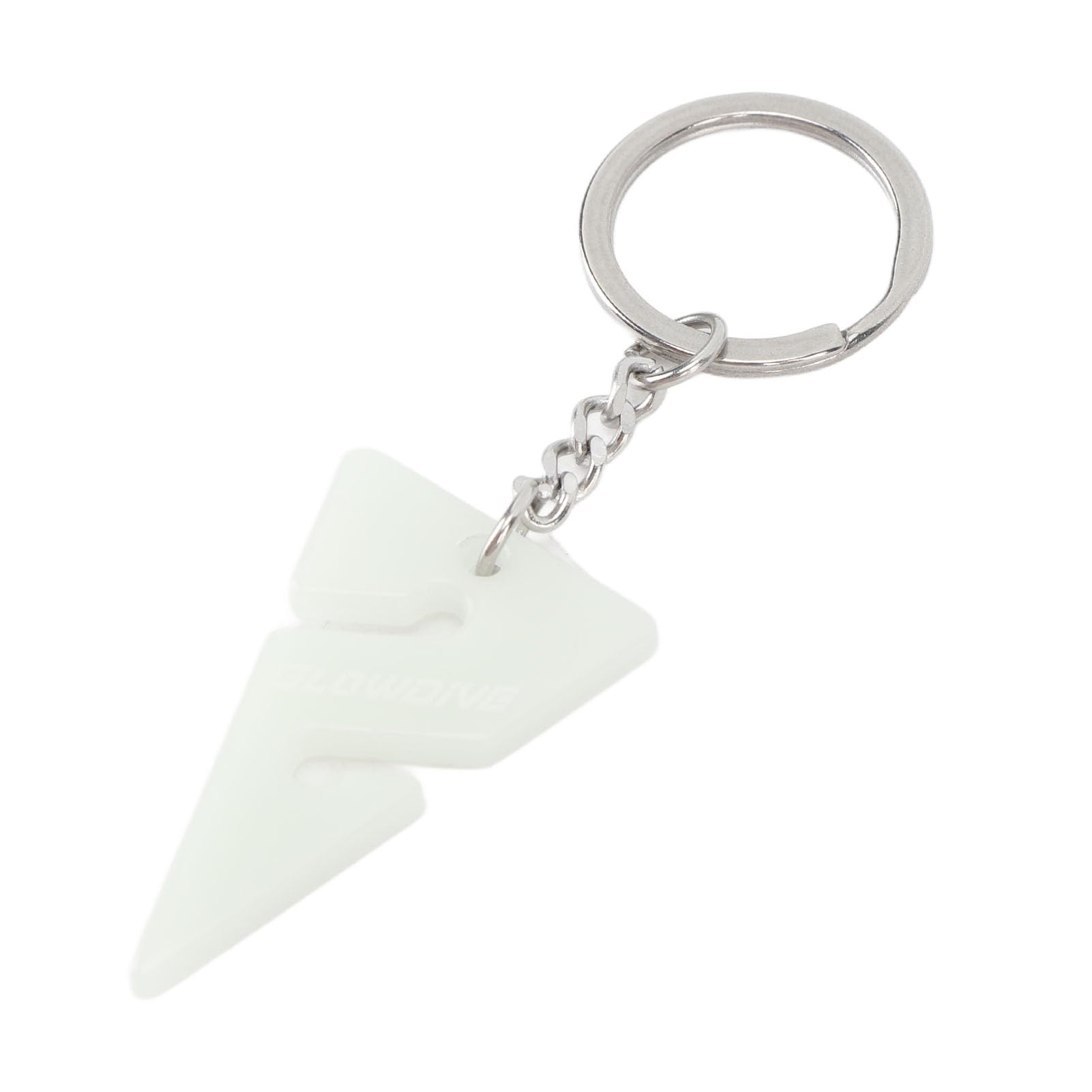 Fydun Multifunctional Blue Luminous Resin Triangular Keychain for Divers & Backpack Decor in Dark, Stainless Steel Ring Included