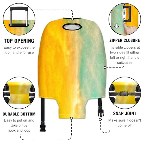Travel Luggage Cover Suitcase Protector Scratch-Resistant Fit Not Included Suitcase Yellow Green Blue Abstract M-22-24in3