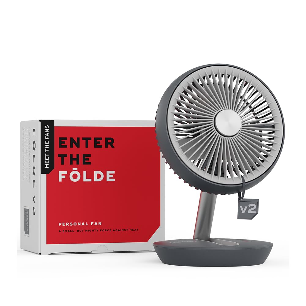 NUUK Folde V2 7-Inch Rechargeable Travel Fan Serene Grey (v2) - Image 1