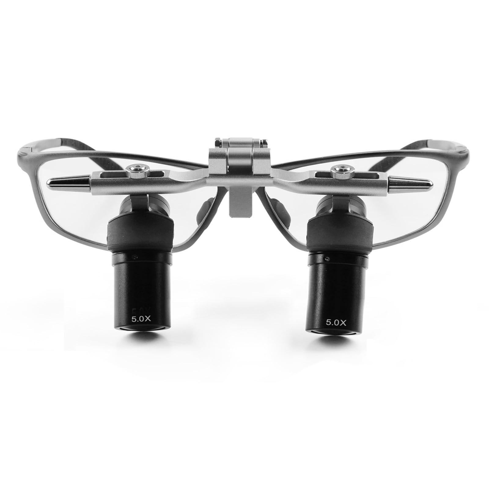 BONEW Orale hohe Vergrößerung, 4X/5X/6X, ultraleicht, ergonomisch, chirurgische Fernglaslupe, 45° Ergo-Lupe, chirurgische Lupe, Arbeitsabstand 350–450 mm, gebogene Linse, verstellbar (5,0-fach)