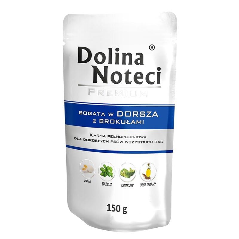 Dolina Noteci Aliment Nourriture humide de qualité supérieure pour chien - Morue et brocoli - Sans gluten - 10 x 150 g