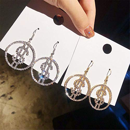 Glitter Crystal Dollar Money Sign Symbol Drop Dangle Fashion Earrings Fashion Cute Pretty Jewelry4