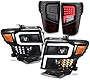 AKKON - For 2016-2021 Nissan Titan LED Light Tube Smoked Tail Lights + Headlights Combo Assemblies - Black