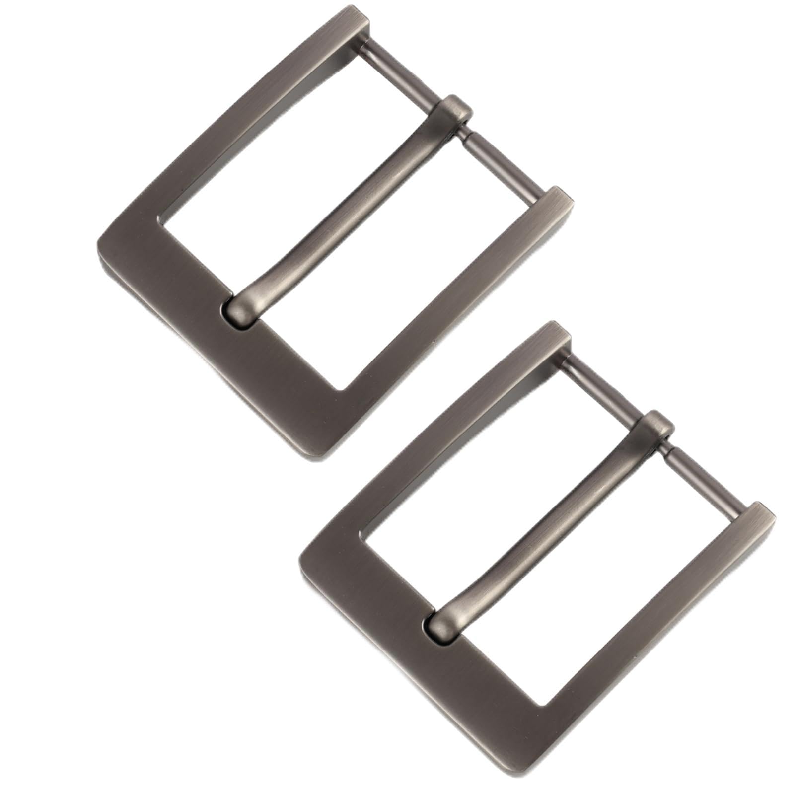 Hebilla de cinturón rectángulo de aleación estilo moda unisex, hebilla de repuesto para cinturón ancho 40 mm, acabado negro cepillado, accesorio de moda duradero, creación personalizada, alta calidad