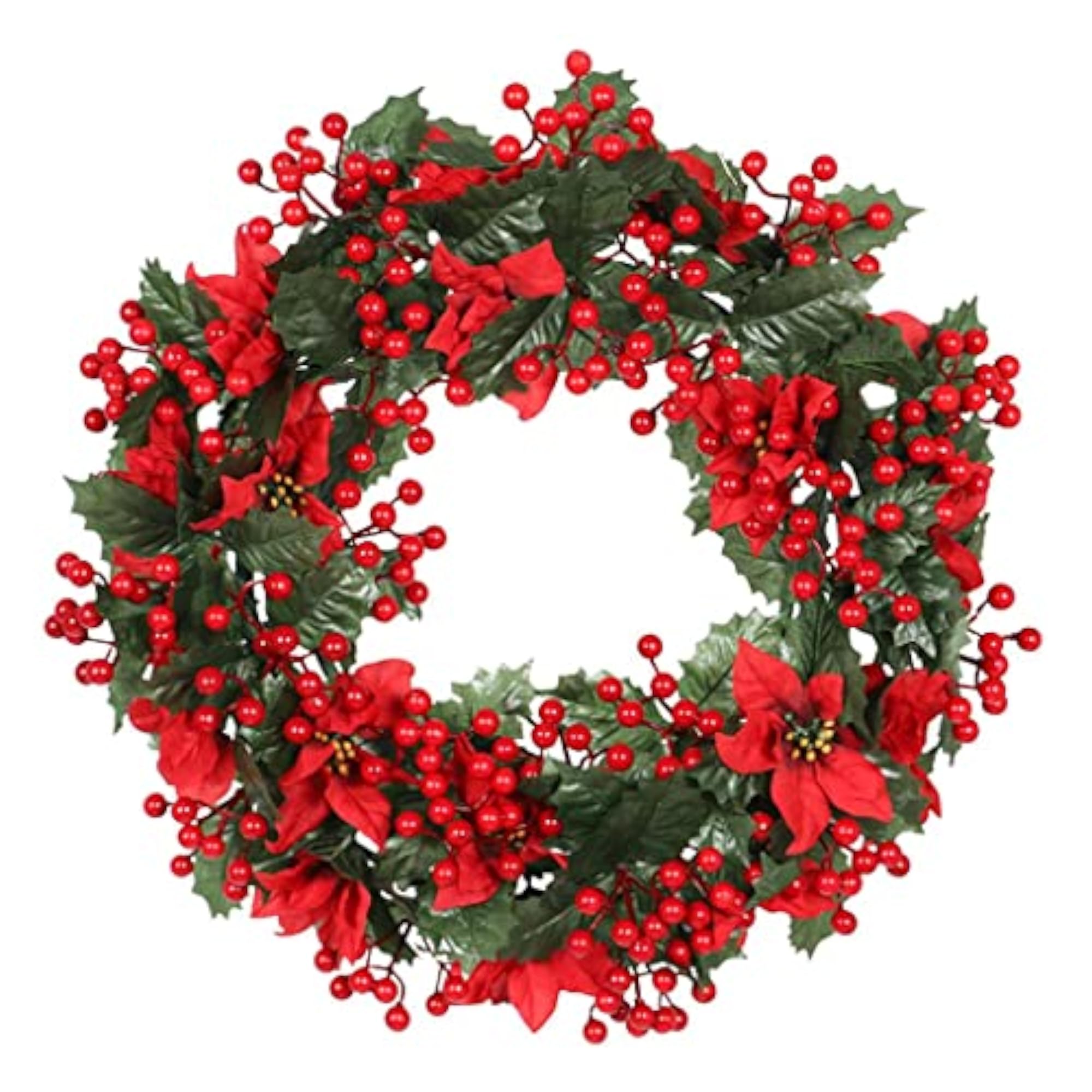 Artificial Leaves Flower Wreath Red Fruit for Party Decor