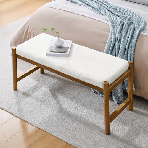 Upholstered-Entryway-Bench-Bedroom-Bench-for-End-of-Bed-Dining-Bench-with-Padded-Seat-for-Kitchen-Living-Room-Fabric-Rubber-Wood-Indoor-Bench-Brown-2 Upholstered Entryway Bench Bedroom Bench for End of Bed Dining Bench with Padded Seat for Kitchen Living Room Fabric Rubber Wood Indoor Bench Brown 2