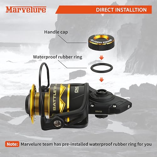 image for MARVELURE Bearing Cover Handle Cap Compatible for Penn Battle III IV, 