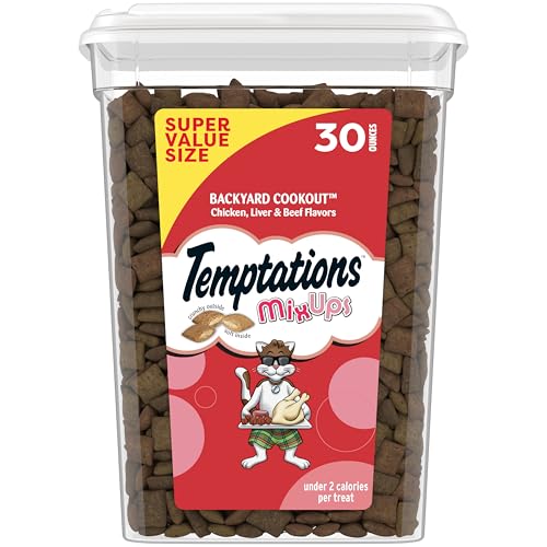 Temptations Cat Treats MixUps Backyard Cookout Flavor Crunchy, Soft Cat Treats, 30 oz. Tub