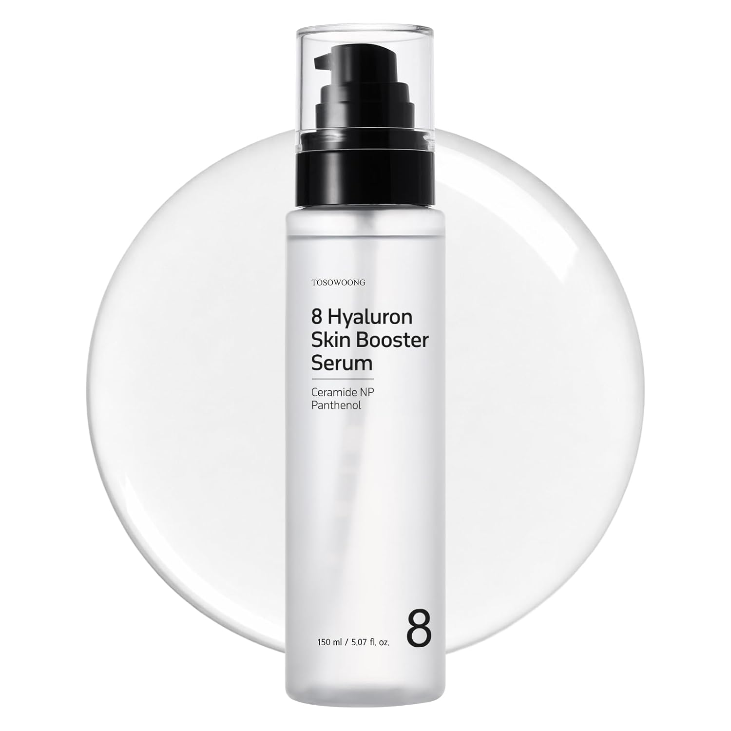 TOSOWOONG 8 Hyaluron Skin Booster Serum for Face with Niacinamide, Glycerin, Panthenol, Hydration Boosting Facial Essence, Plumper Skin, Glass Skin, All Skin Types, Korean Skincare, 150ml/5.07 fl. oz.