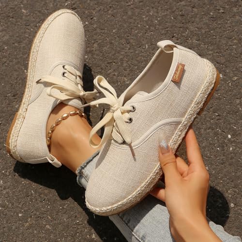 Breathable Knit Loafers for Women – Lightweight Slip-On Flats with Hemp Rope Sole, Striped Design, and Anti-Slip Wear-Resistant Outsole4